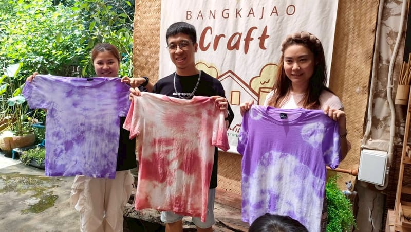 มัดย้อมผ้าสีธรรมชาตื - เสื้อยืดเล็ก