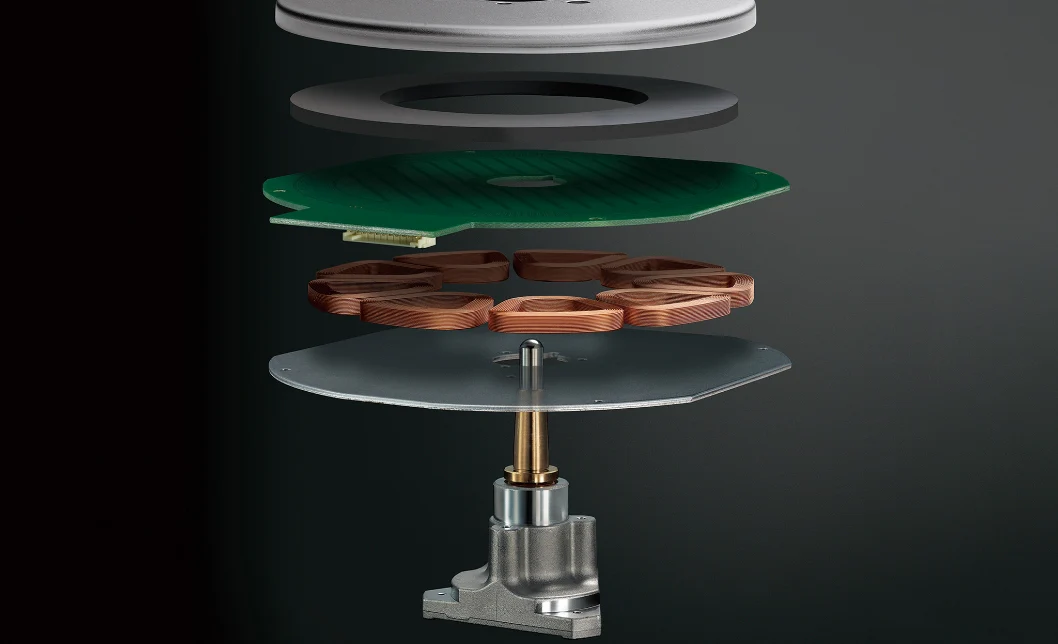 תמונת חתך של מנוע של הפטיפון חצי אוטומטי Technics SL-D2 