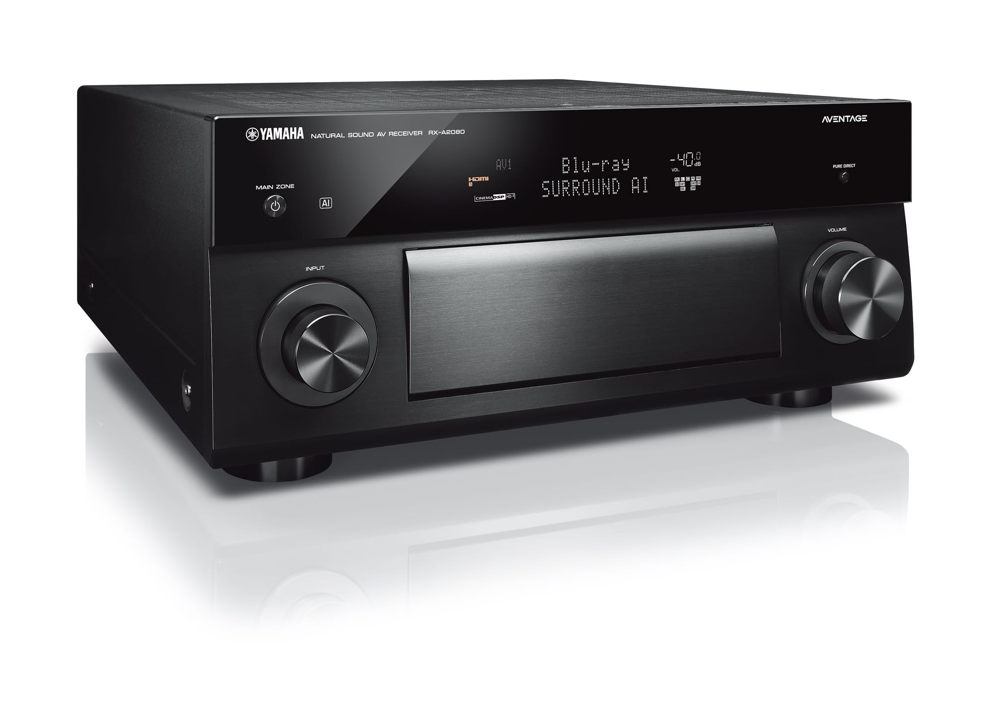 תמונה חזיתית בזווית של הרסיבר ימהה yamaha rxa2080 