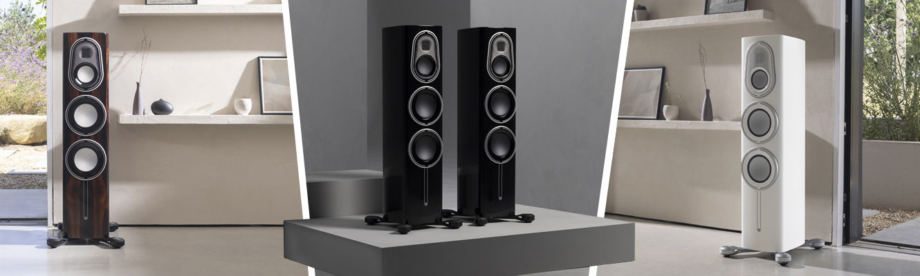 תמונה משולבת של הרמקולים Monitor Audio Platinium 200 3G בכמה צבעים וזויות