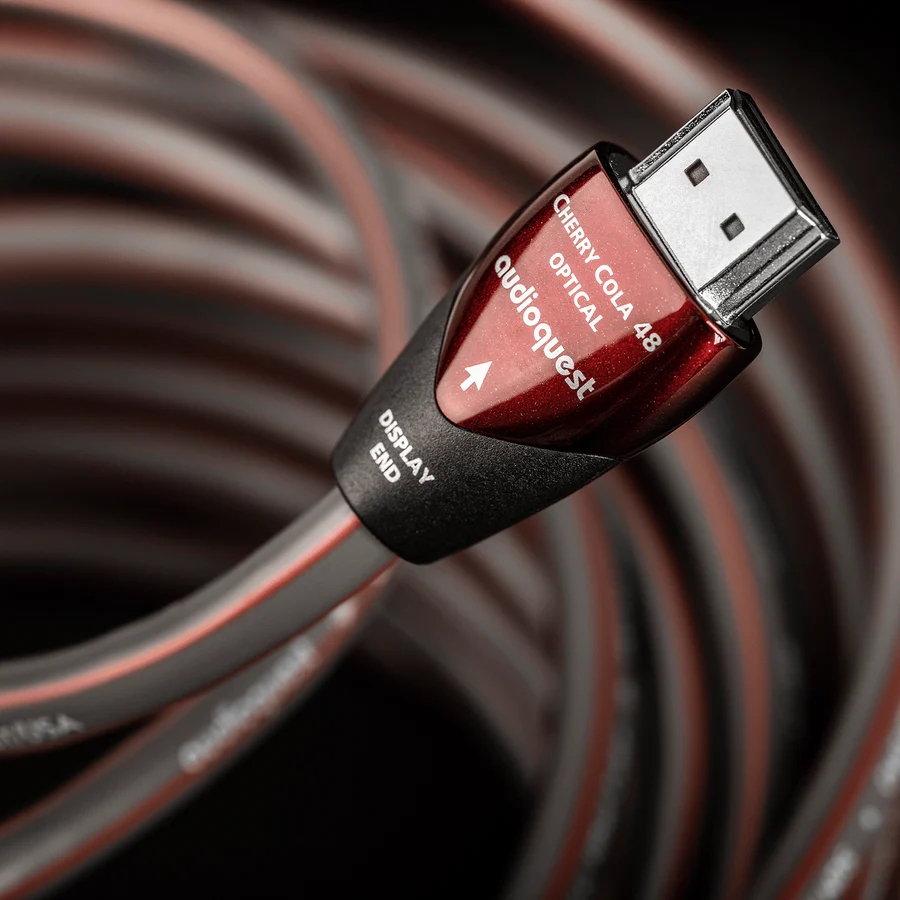 כבל אודיו קווסט AudioQuest Cherry Cola 48 HDMI מצולם מקרוב