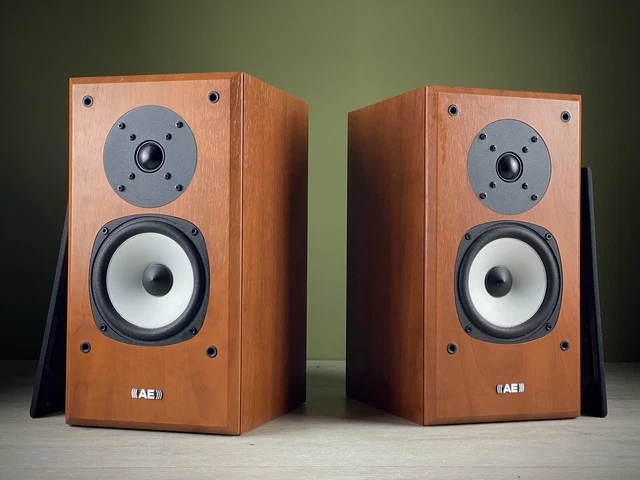 זוג רמקולים Acoustic Energy Aegis Evo 1 מונחים זה לצד זה בצילום חזיתי