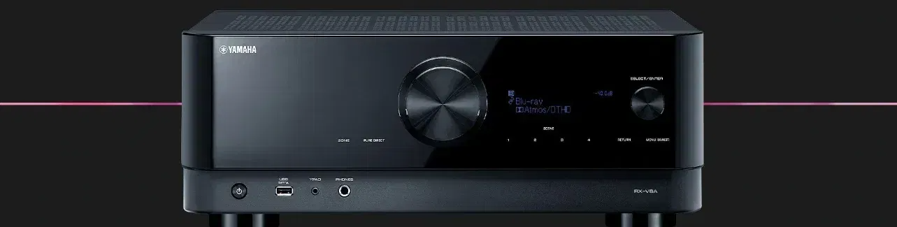 תמונת אוירה של הרסיבר ימהה Yamaha RX-V4A מלפנים