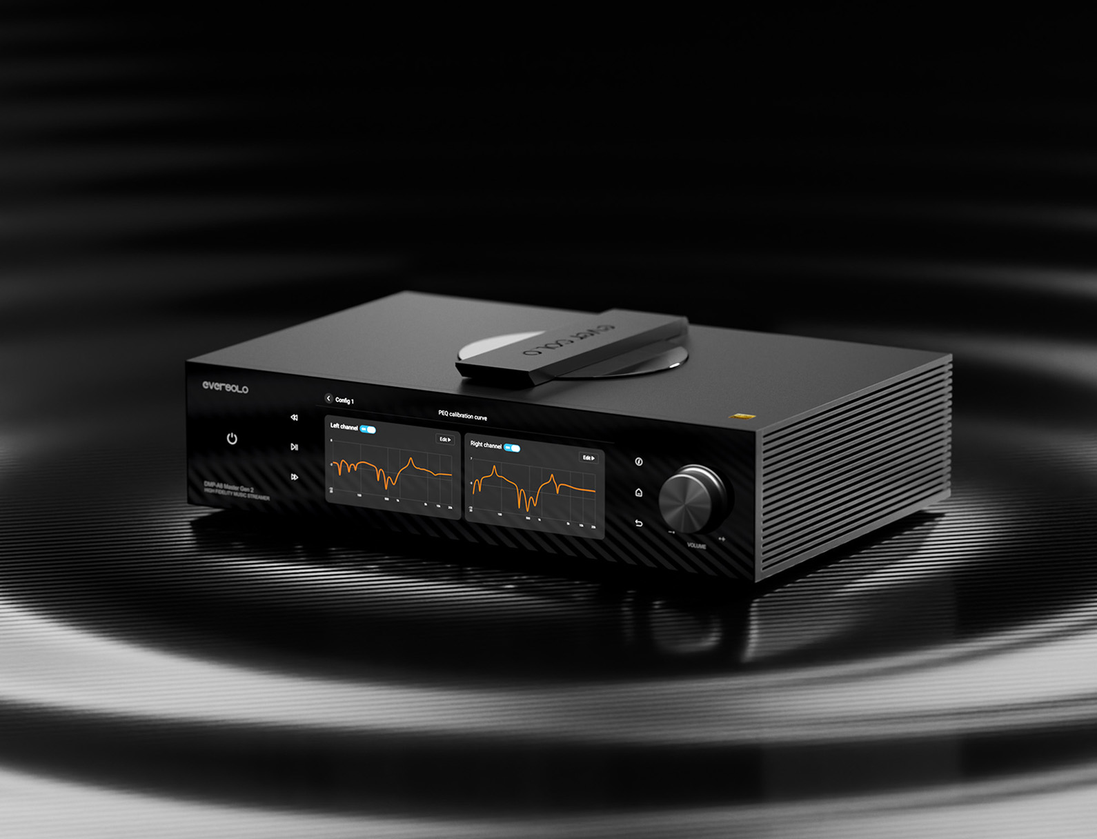 סטרימר אודיו משולב נגן CD אברסולו Eversolo DMP-A8 Master Gen 2 דולק עם אפקט ברקע