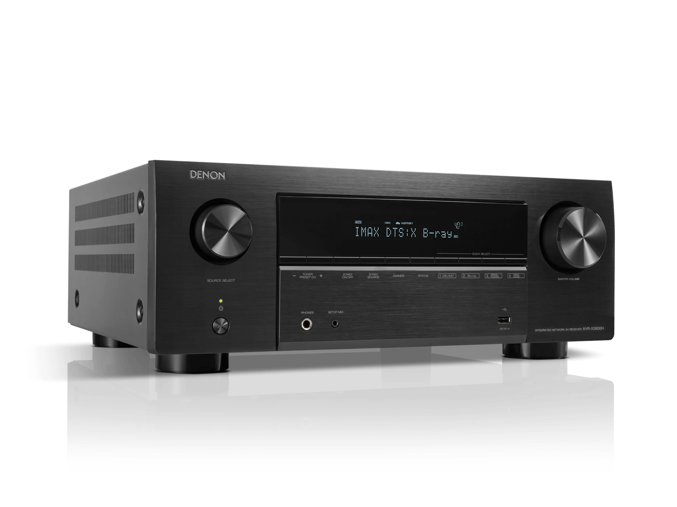 מגבר קולנוע דנון Denon AVC-X3800H בצילום חזיתי קרוב