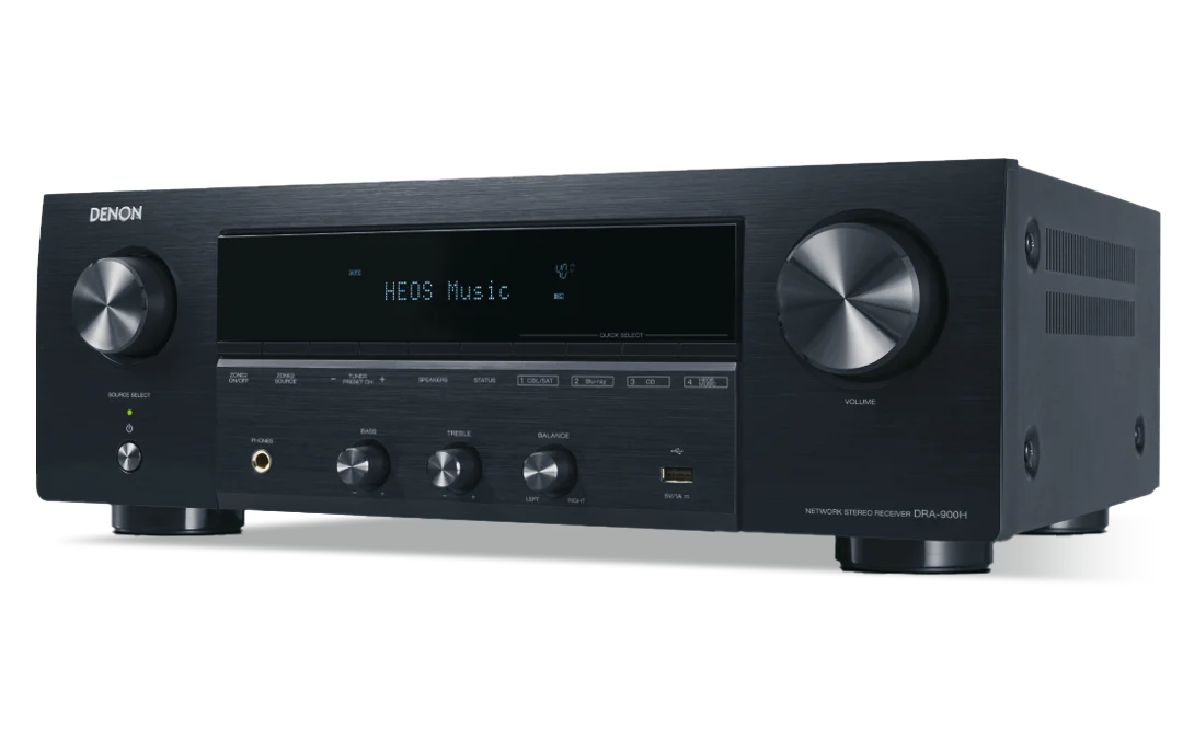 רסיבר רשת סטרימר דנון Denon DRA-900H בצילום חזיתי קרוב