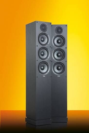 זוג רמקולים Elac DF52 עומדים אחד על יד השני