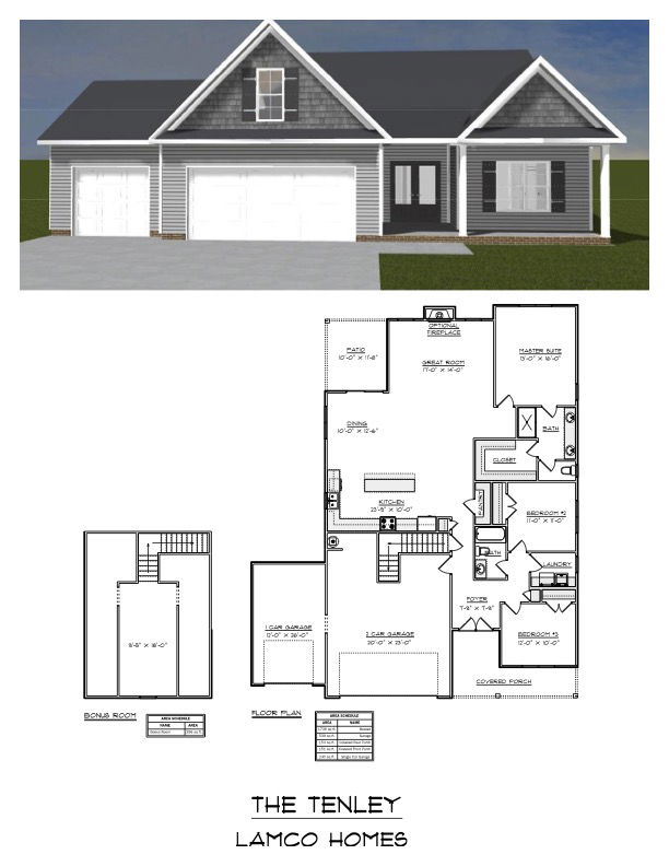 The Tenley w/Bonus & 3-car 