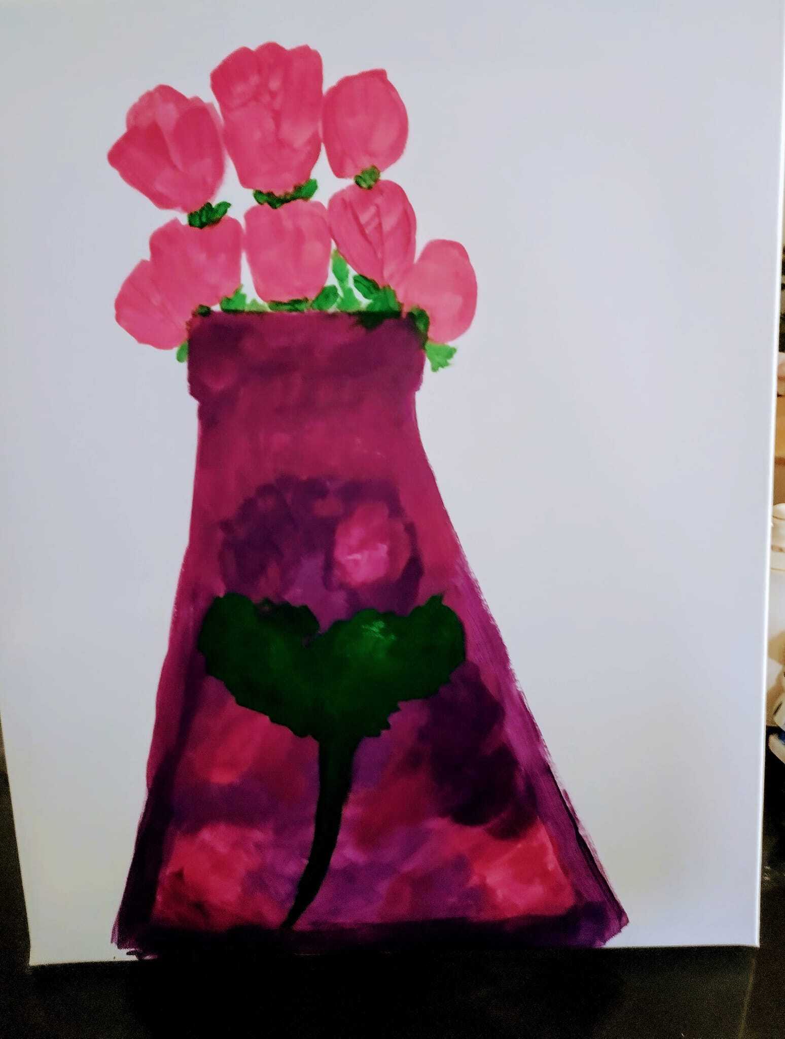 A Tall And Pretty Vase Of Roses 1 of 2 pictures