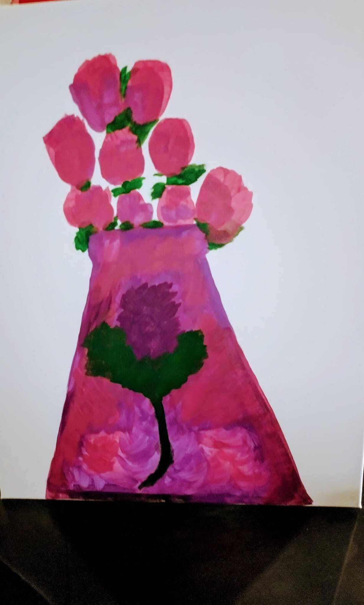 Tall And Pretty Vase Of Roses. 2 Of 2 pictures