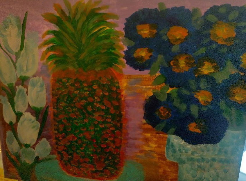 Pineapple And Flowers