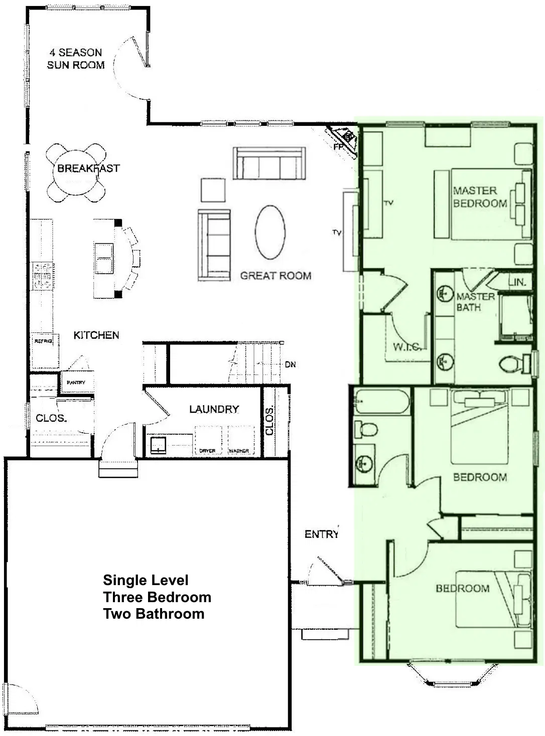 ONE STORY 3 Bed 2 Bath