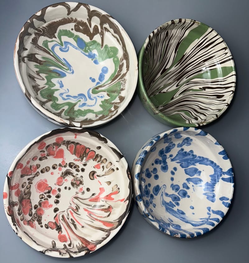 Bowls 16-19 exterior glaze