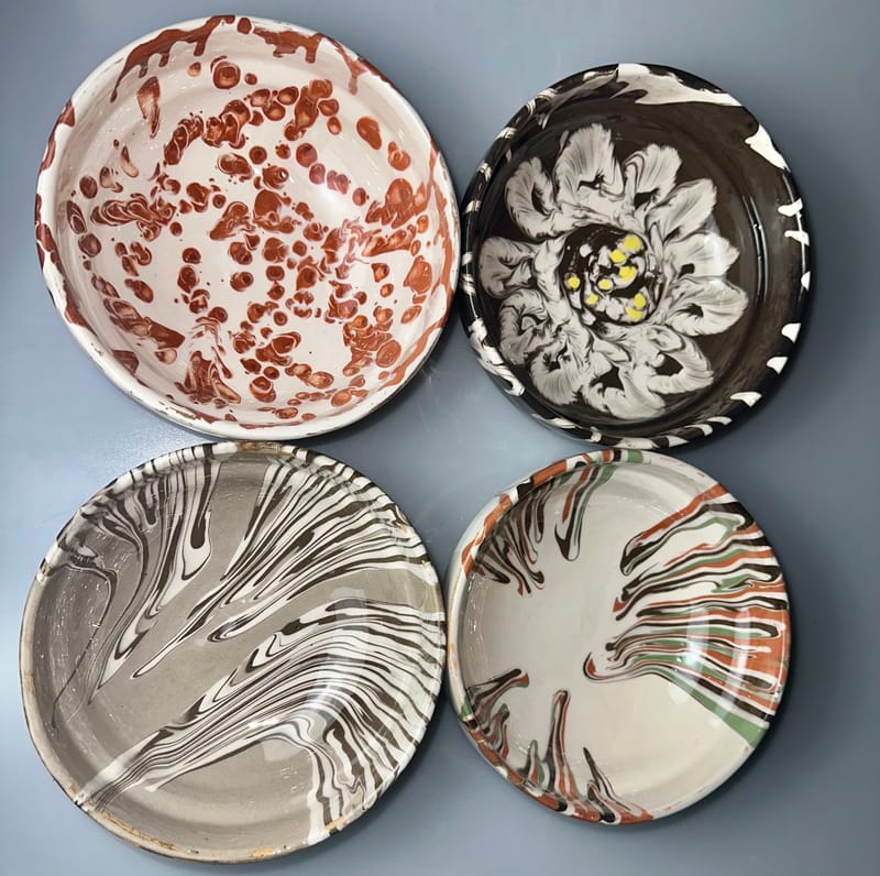 Bowls 16-19 exterior glaze