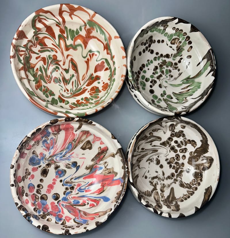 Bowls 16-19 exterior glaze