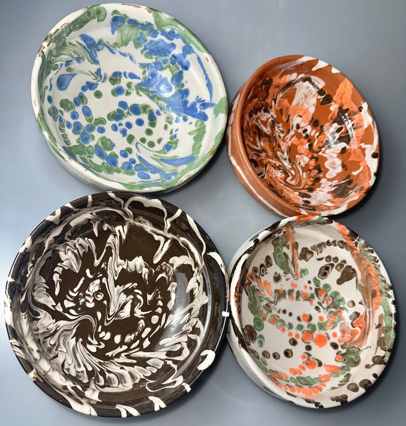 Bowls 16-19 exterior glaze