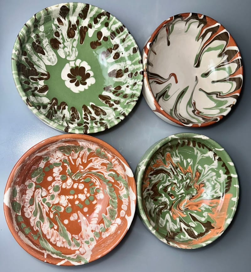 Bowls 16-19 exterior glaze