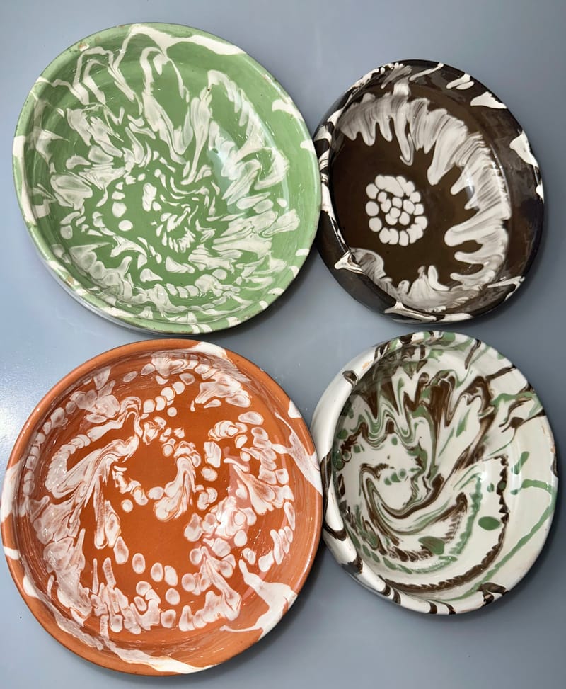 Bowls 16-19 exterior glaze