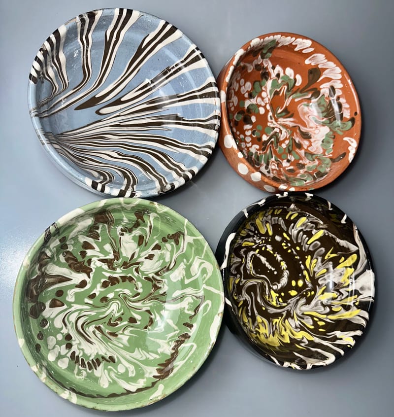 Bowls 16-19 exterior glaze