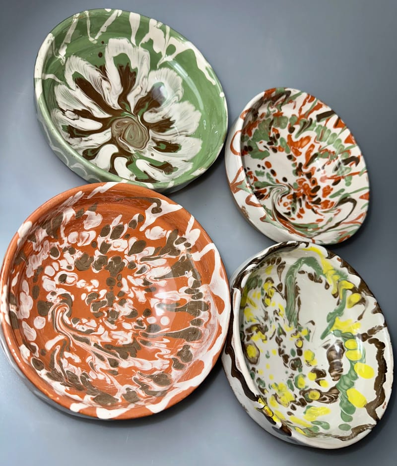 Bowls 16-19 exterior glaze