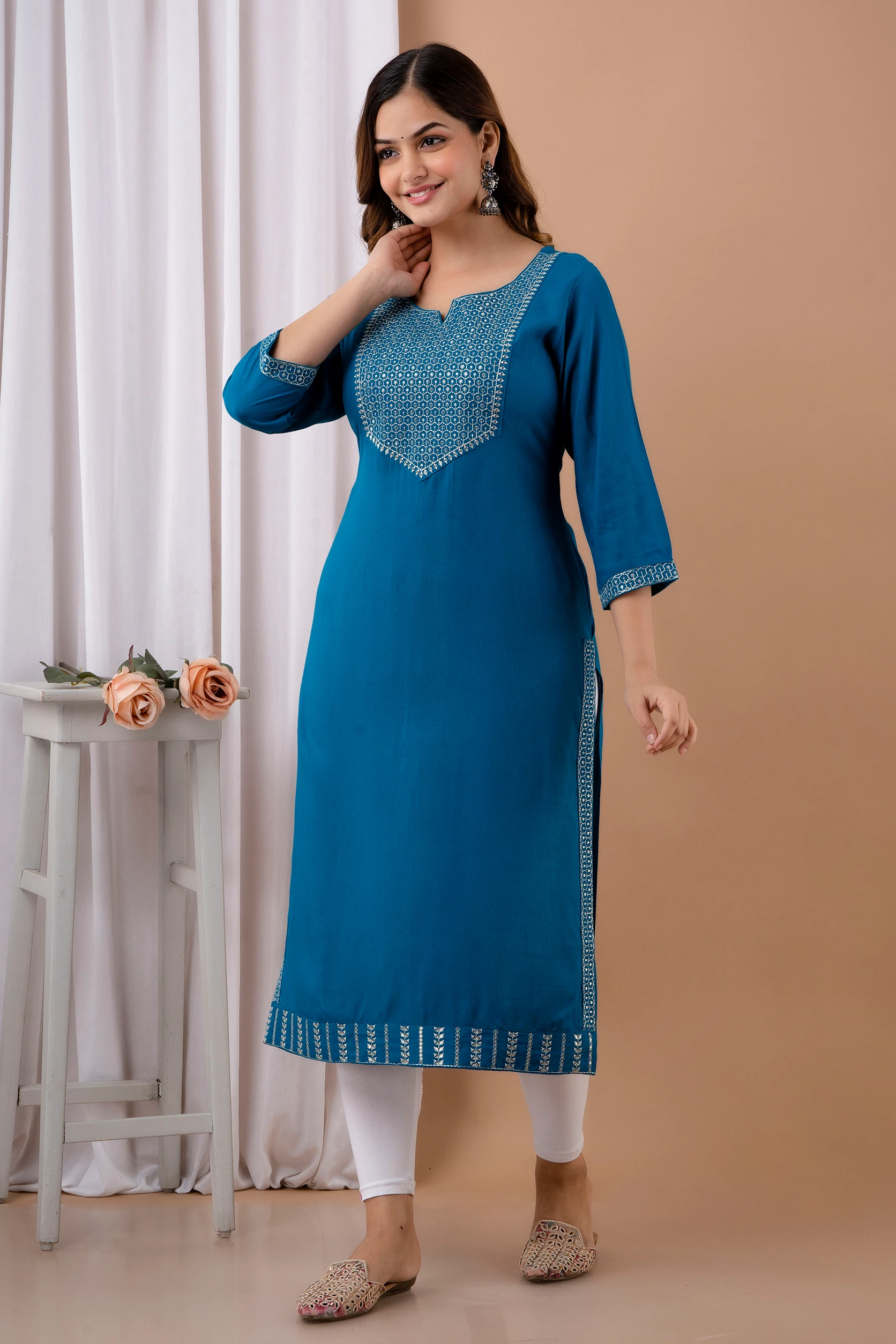 hand-block printed kurti sets for women