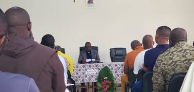 Moment spirituel des prêtres de l’Archidiocèse de Bangui autour du Cardinal Dieudonné Nzapalainga