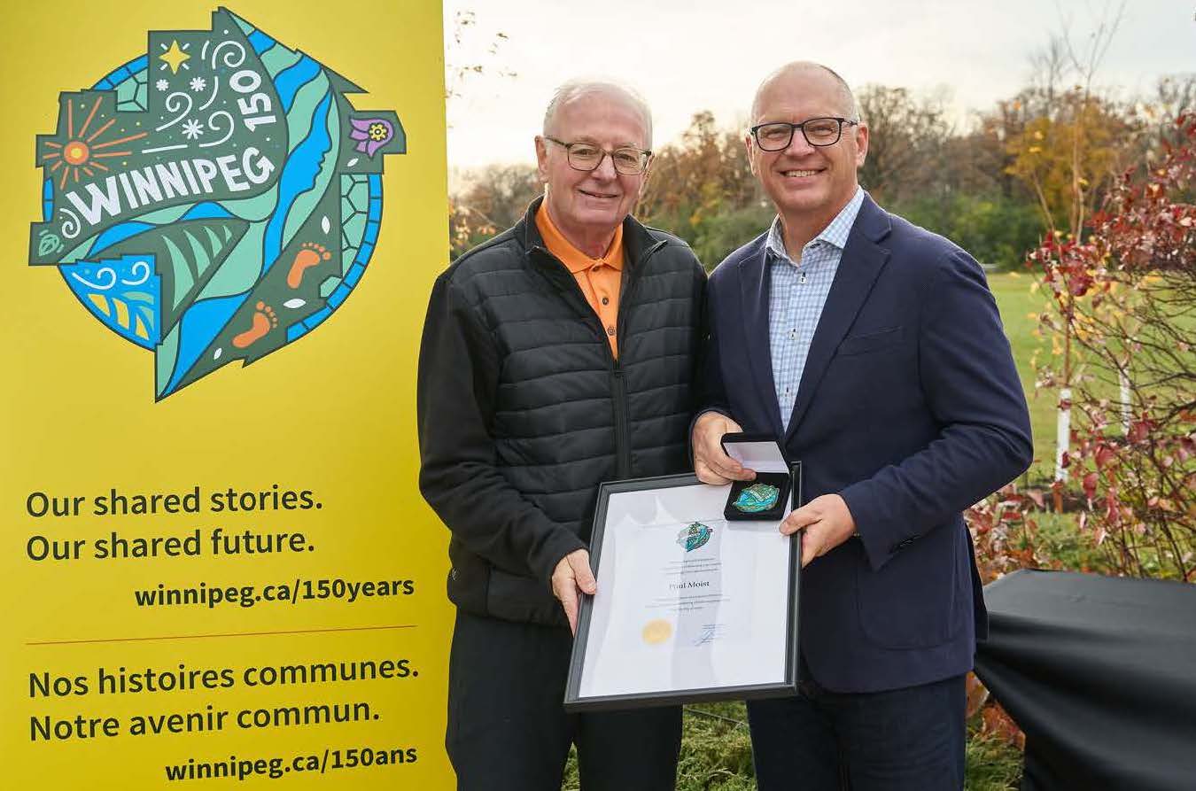 Paul Moist receives Winnipeg 150 medal