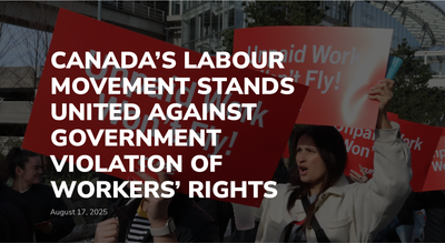 Canada’s unions stand in support with CUPE against government violations of workers' rights