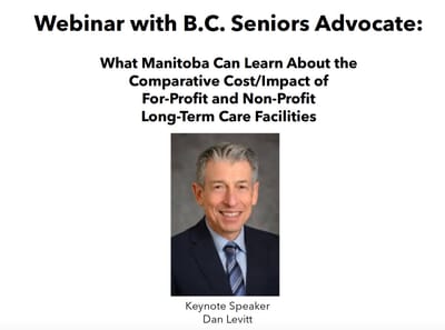 Webinar with B.C. Seniors Advocate Dan Levitt - October 7, 2025