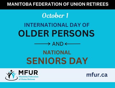 October 1st - United Nations International Day of Older Persons and Canada's National Seniors Day!