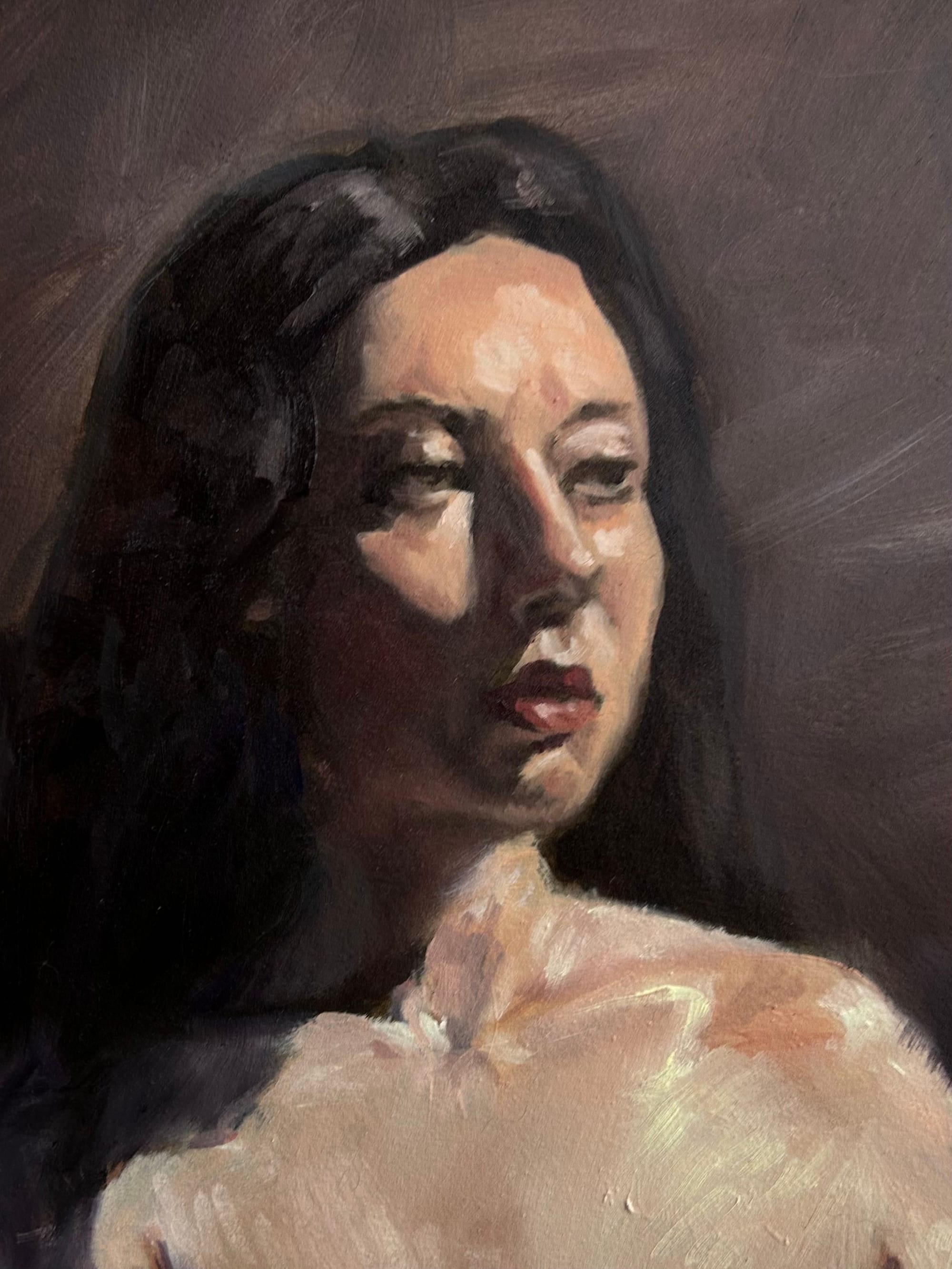 "Live portrait #3" 8x10 oil on wood