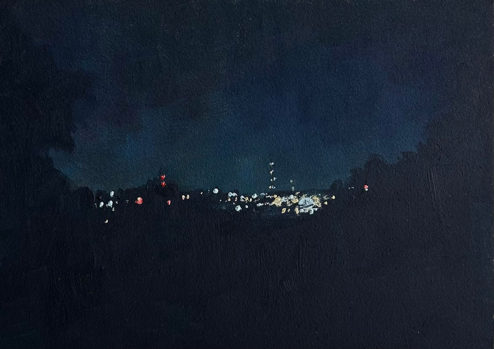 "Knoxville at Night" 7x5 oil on wood (2026)