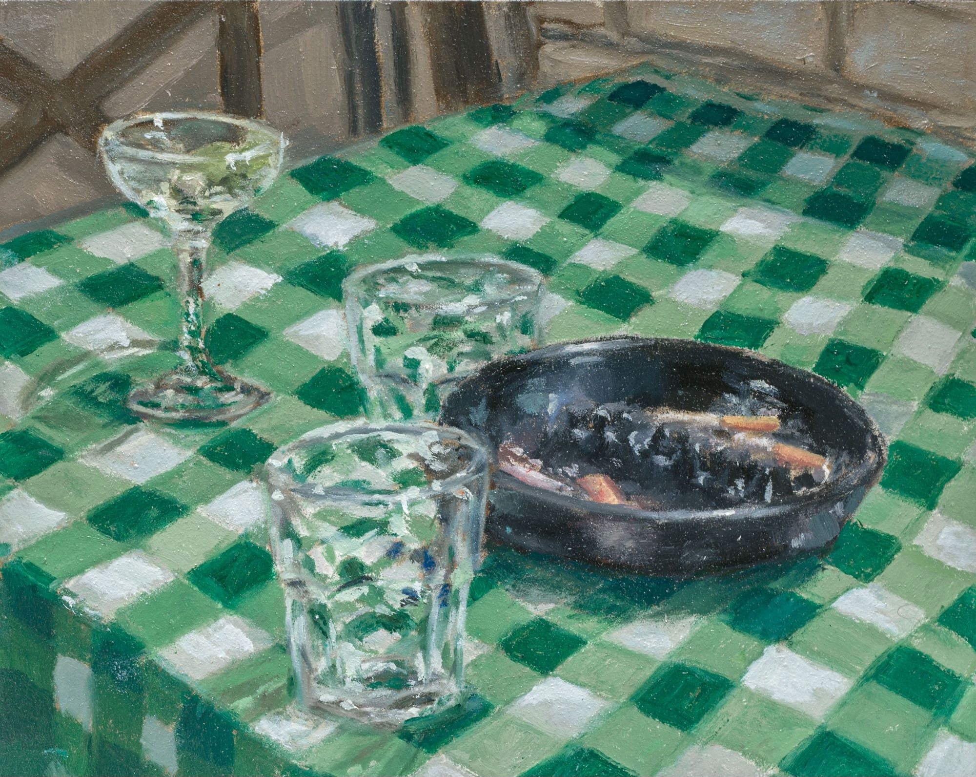 Wilburn Street Tavern Back Patio 8x10 oil on wood (2025) Prints Available