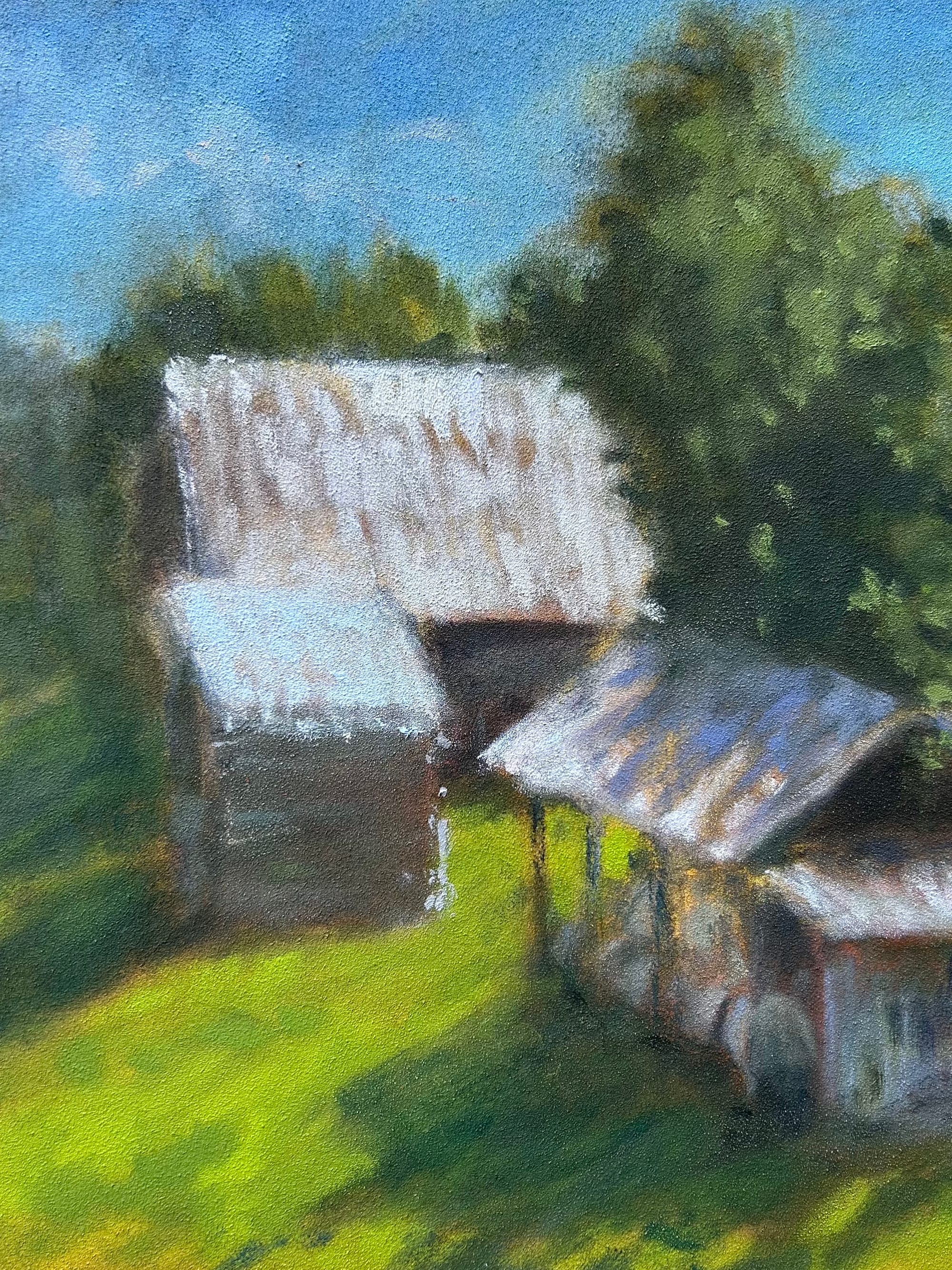 "Old Barns in Mars Hill" 6x8 oil on wood (2026)