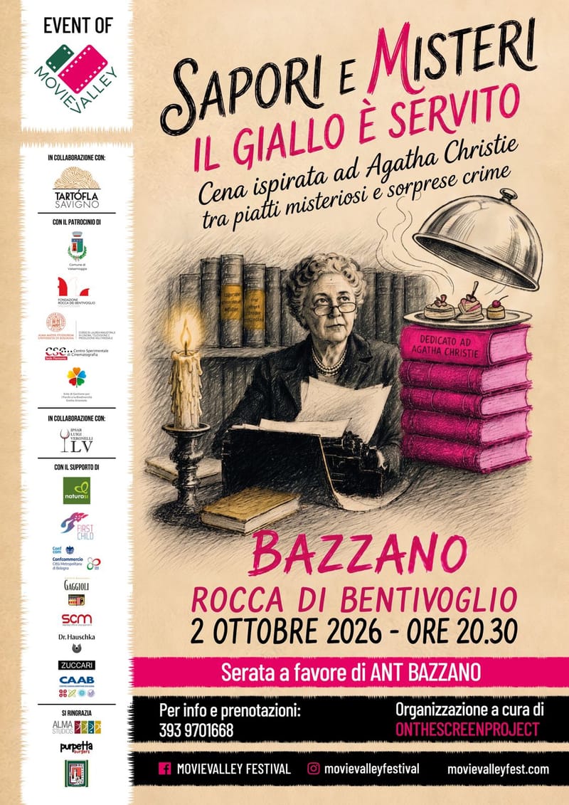SAPORI E MISTERI, IL GIALLO È SERVITO - CENA DI BENEFICENZA ISPIRATA AD AGATHA CHRISTIE