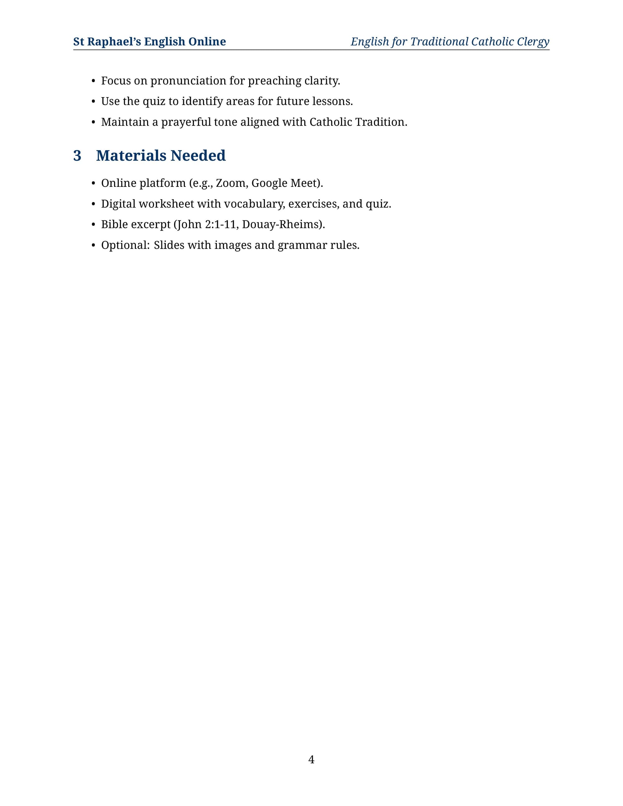 English Grammar - For Seminarian - Intermediate 