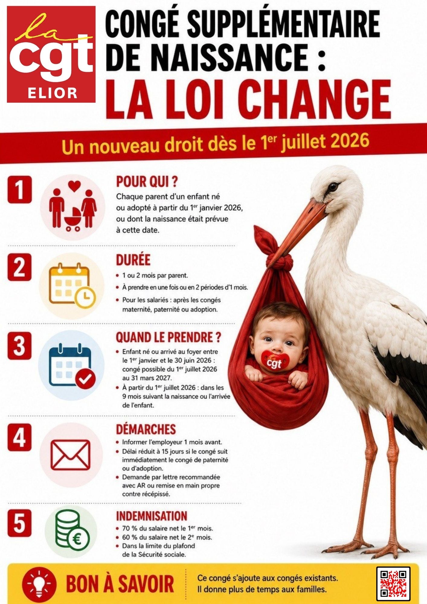 CONGÉ DE NAISSANCE SUPPLÉMENTAIRE 1ER JUILLET 26
