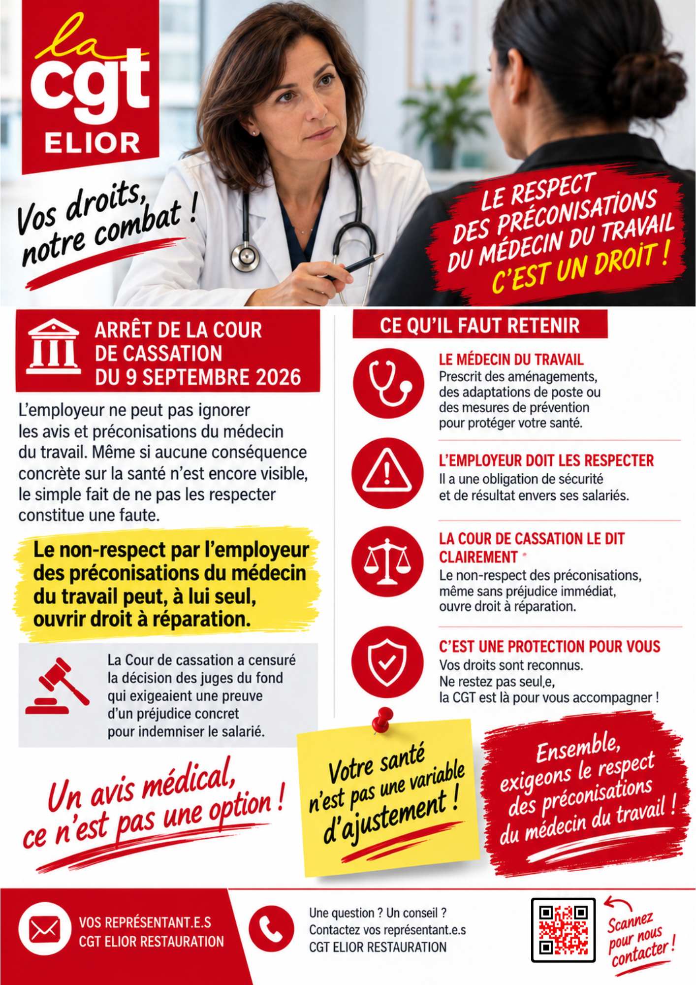 RESPECT DES PRÉCONISATIONS MÉDICALES