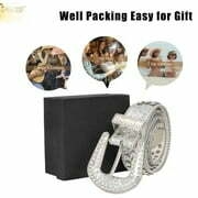 Ceintures en strass pour femmes JASGOOD Ceinture en cuir à clous en cristal de style occidental à la mode