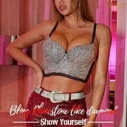 Ceintures en strass pour femmes JASGOOD Ceinture en cuir à clous en cristal de style occidental à la mode