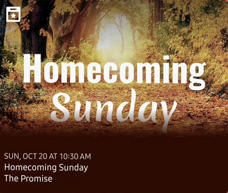 Homecoming Sunday