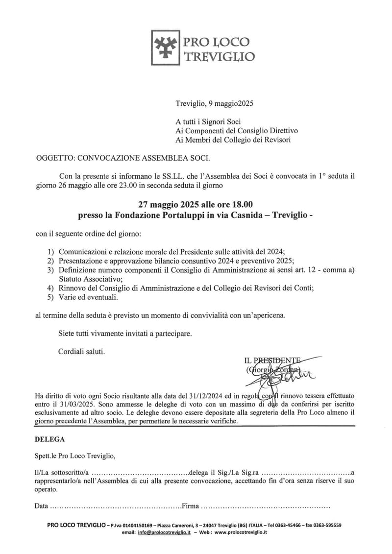 CONVOCAZIONE ASSEMBLEA SOCI 2025
