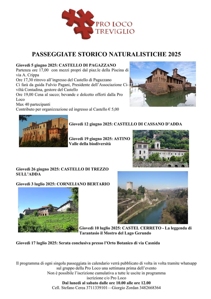 PASSEGGIATE STORICO NATURALISTICHE 2025