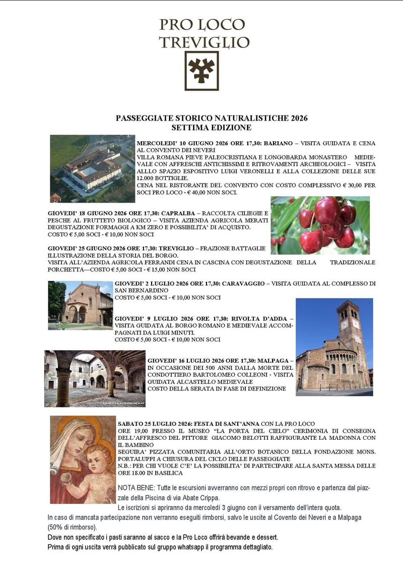 PASSEGGIATE STORICO NATURALISTICHE 2026