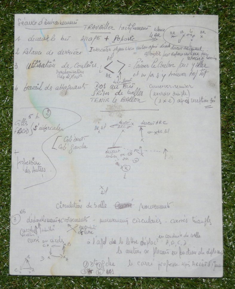 Programme d'entrainement 1987-1988 de Pierre Garcia