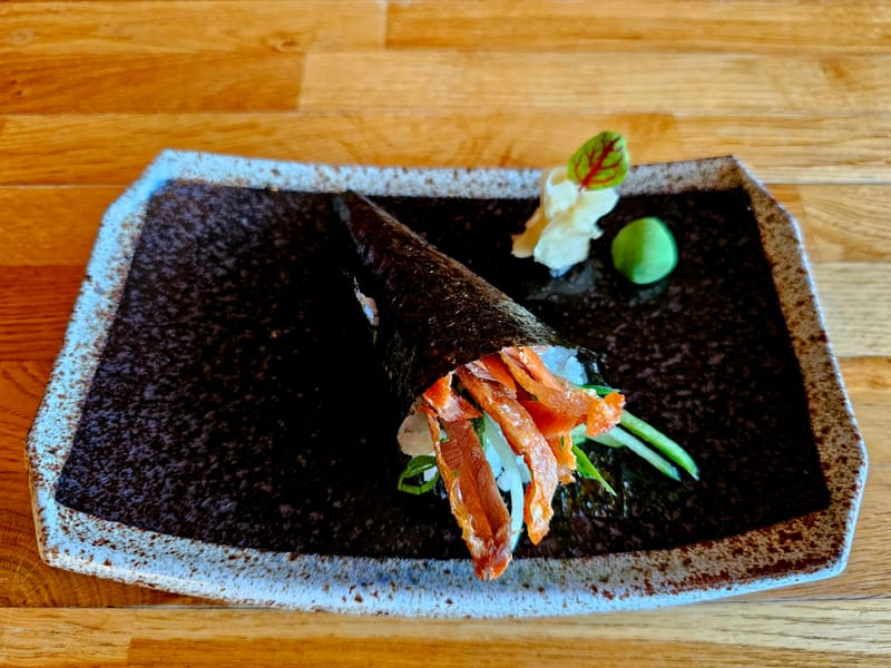 Salmon Skin, Cucumber & Spring Onion