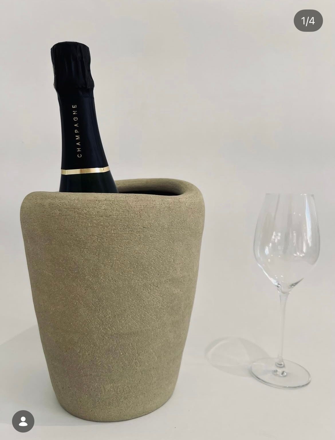 Seau à Champagne en terre de grès de saint amant
