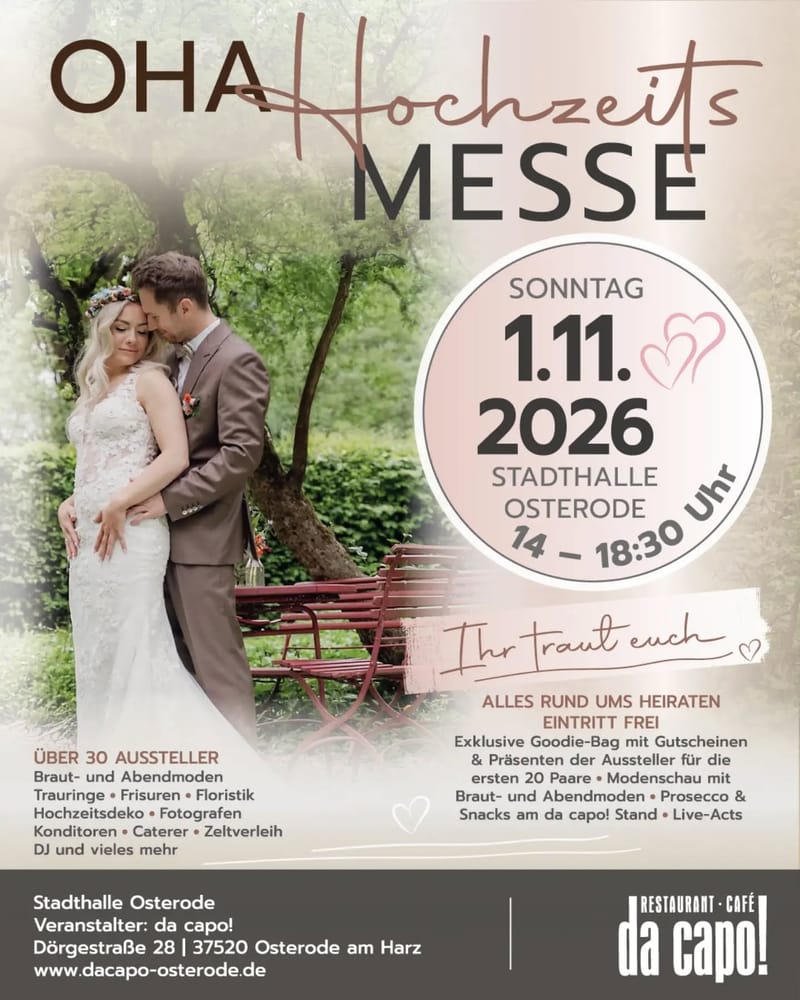 Hochzeitsmesse im DaCapo in Osterode