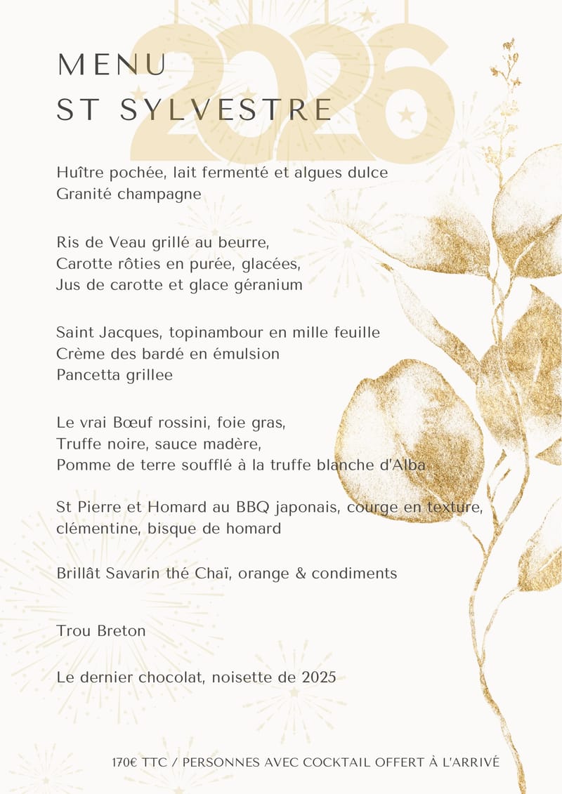 Menu de le St Sylvestre 2025