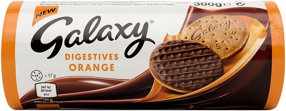 A packet of Galaxy Digestives Orange